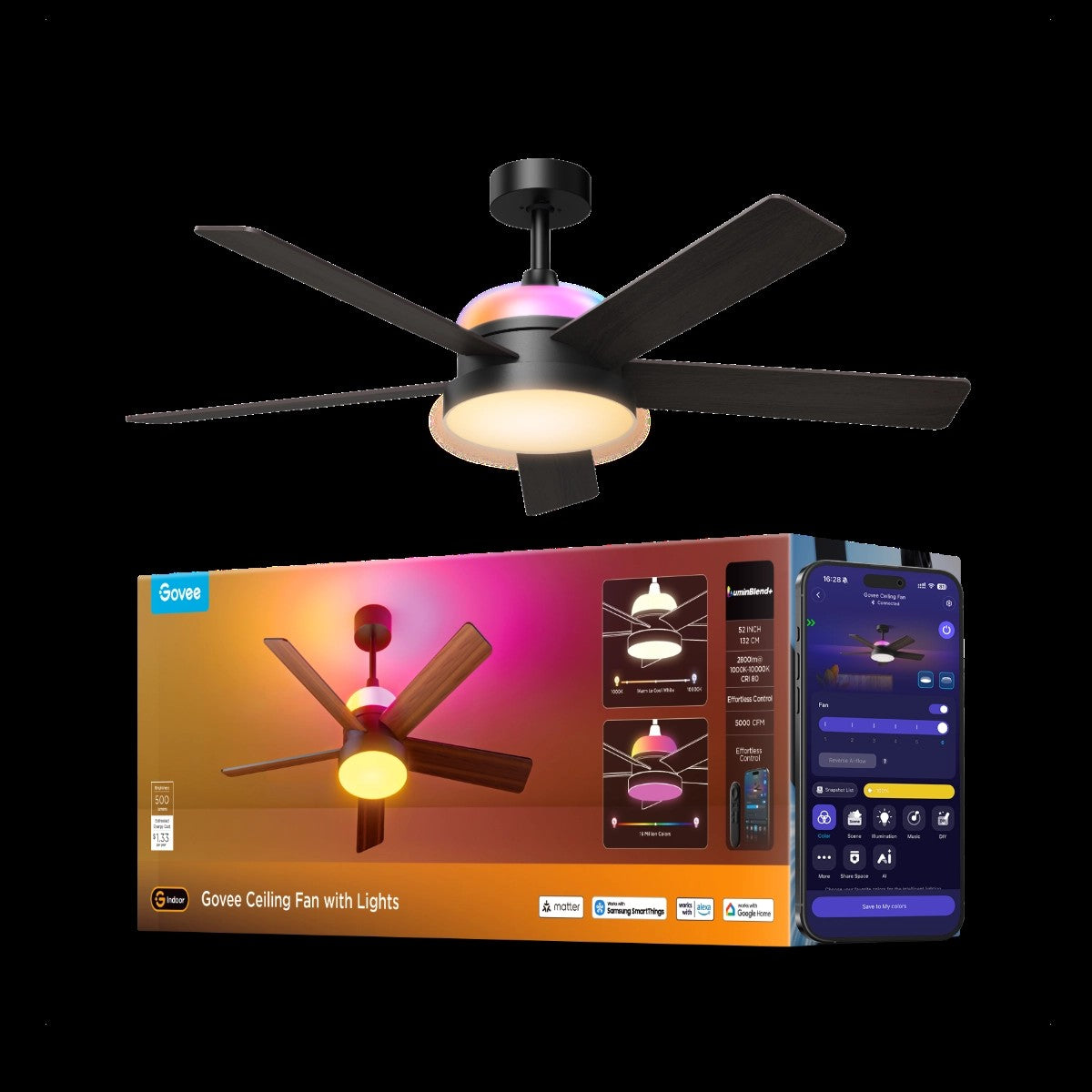 Govee52InchCeilingFanwithLights