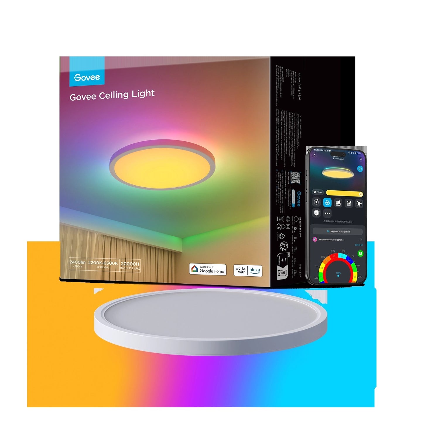 RefurbishedGovee12-InchRGBWW+RGBICSmartCeilingLight