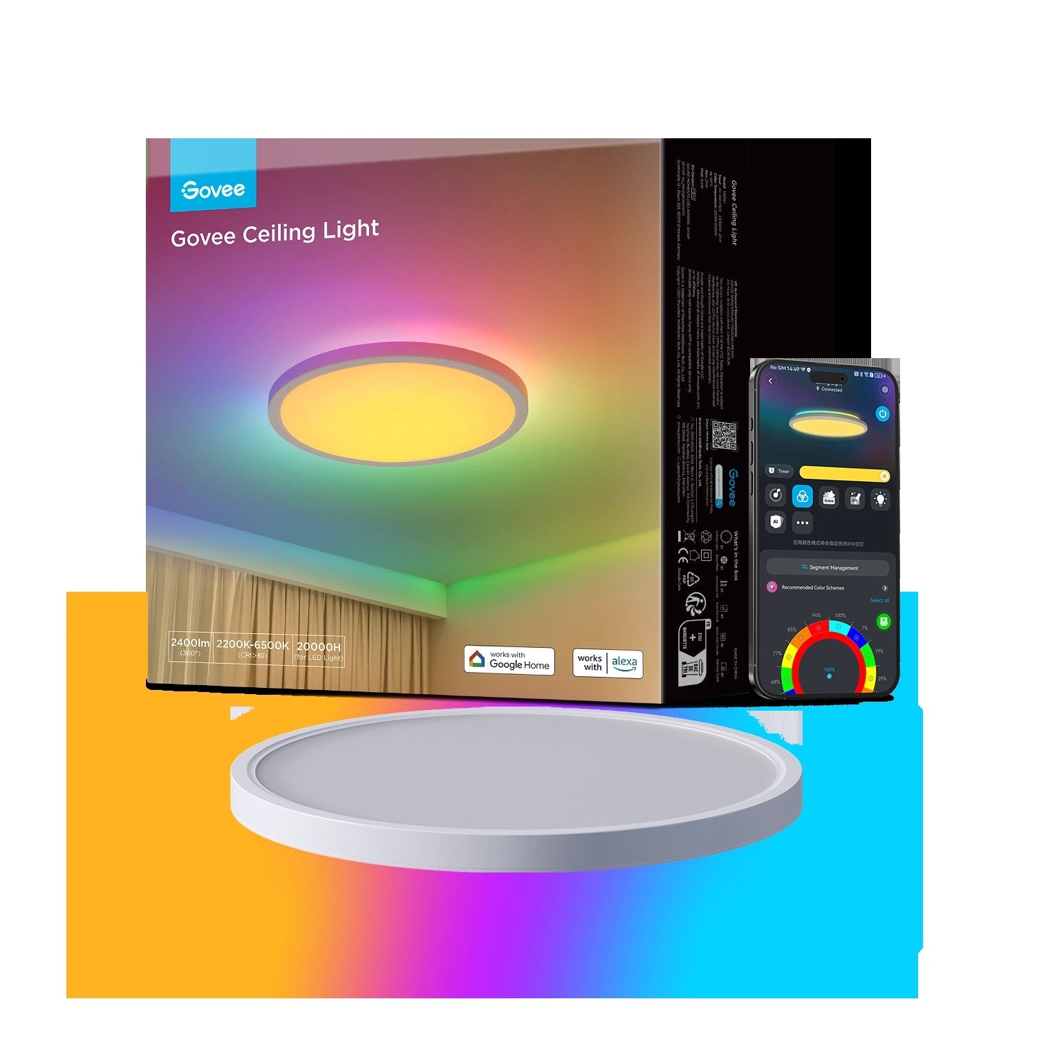 RefurbishedGovee12-InchRGBWW+RGBICSmartCeilingLight