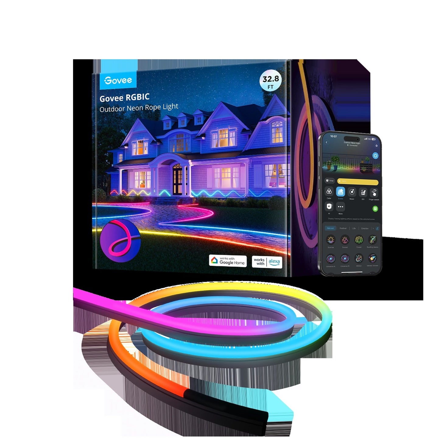 RefurbishedGoveeRGBICOutdoorNeonRopeLight