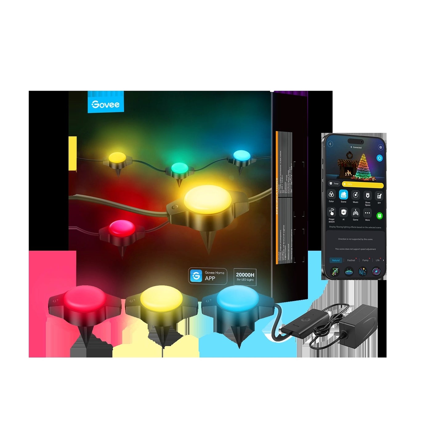 RefurbishedGoveeRGBICWi-Fi+BluetoothOutdoorGroundLights